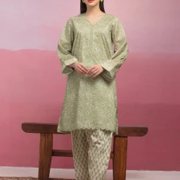 Unstitched Sage Green Printed Lawn 2 Piece - EWU5A1-35418ST